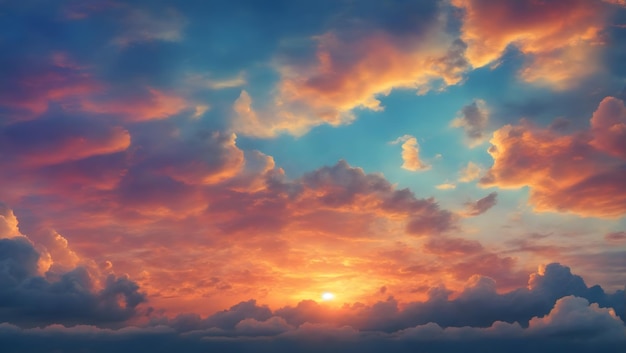 Vector evening sky clouds Sunset Background design