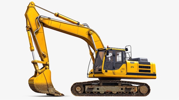 Photo vector excavator isolated on white background