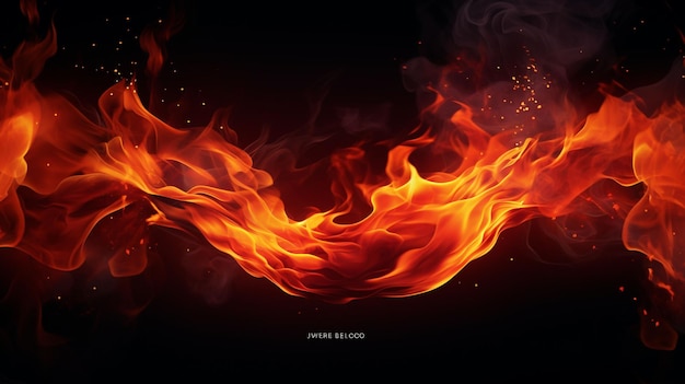 vector fire and ember overlay effect and smoke background