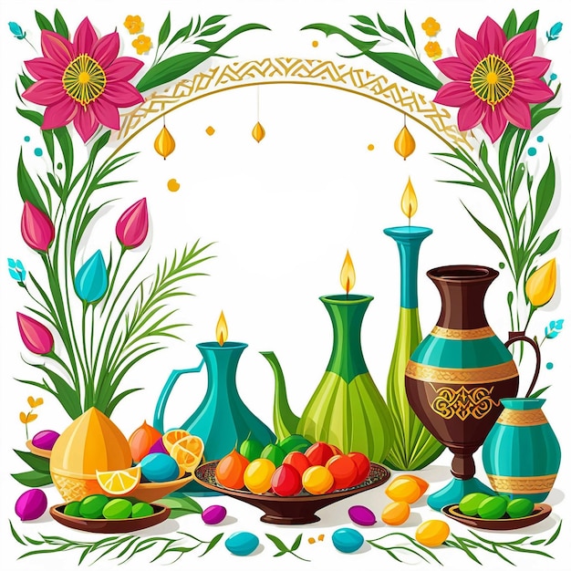 Photo vector flat nowruz day illustration