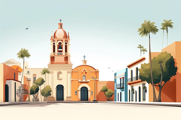 vector flat santa rosa de lima illustration