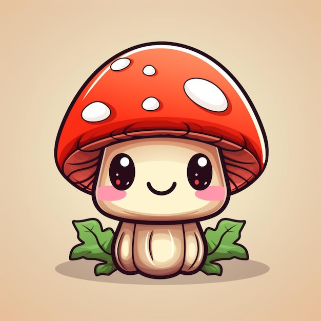 Vector funny cute mushroom logo mascot