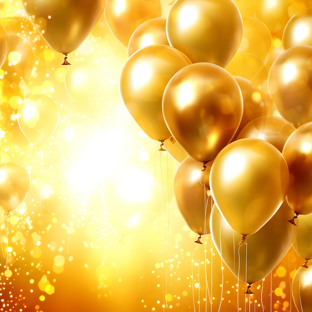 vector gold balloons for birthday golden background