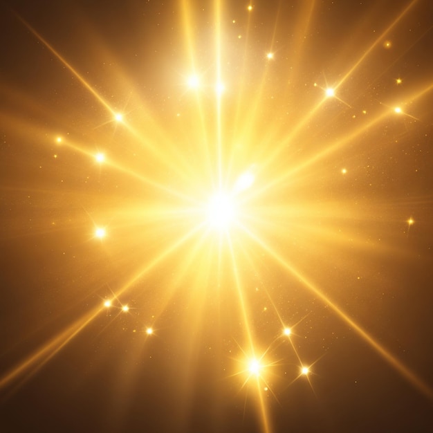 vector golden sparkles light effect lens flare background