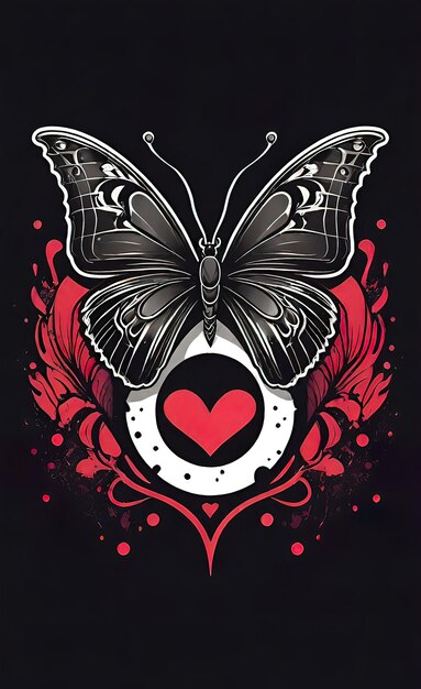 Vector gothic sticker dark imprint of love tattoo emo vintage texture element in grunge style