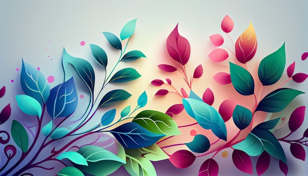 Vector gradient spring floral background