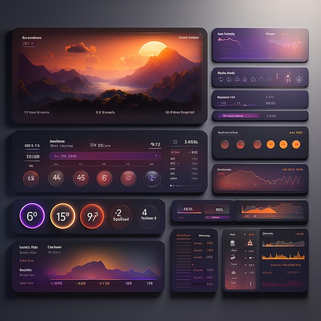 vector gradient ui kit for apps