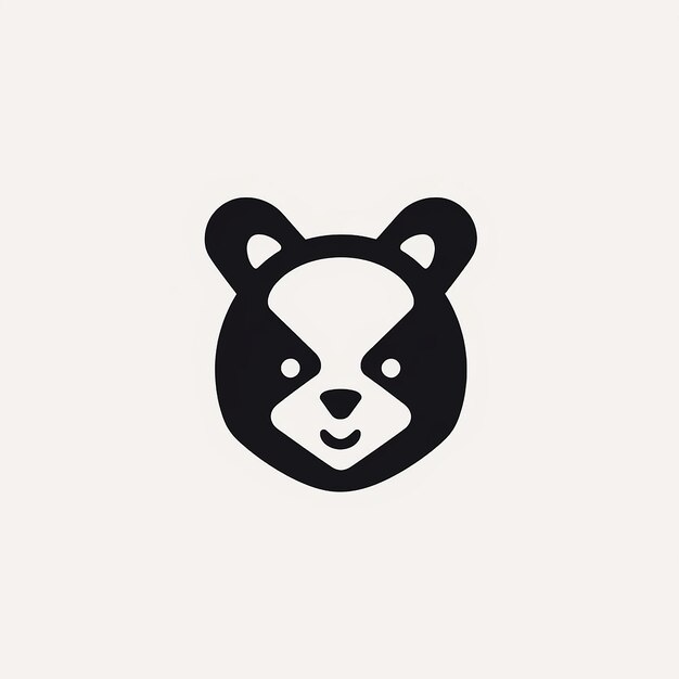 vector graphic logo of panda simple minimal