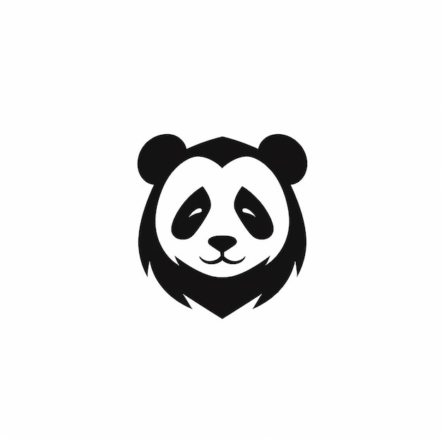 Photo vector graphic logo of panda simple minimal