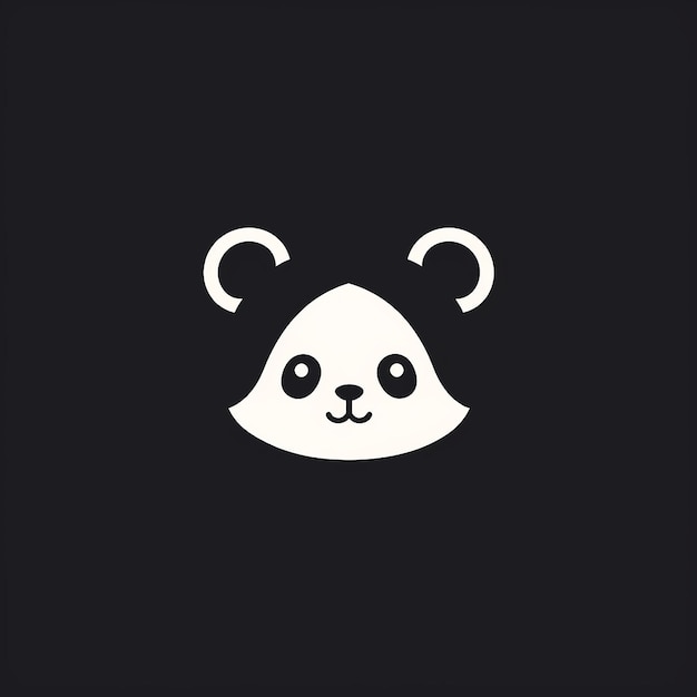 Photo vector graphic logo of panda simple minimal