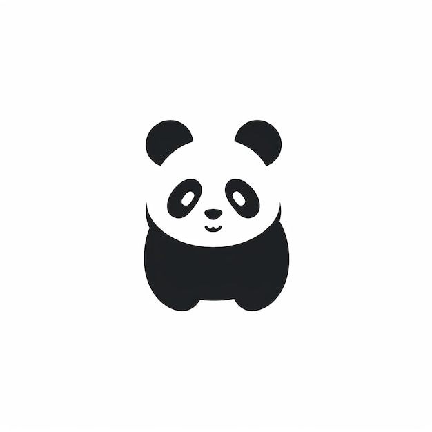 Photo vector graphic logo of panda simple minimal