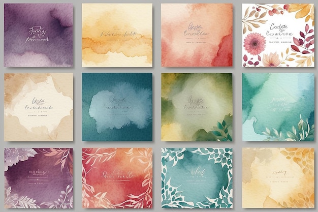 Photo vector graphic pattern collection with watercolor texture colorful banners for your design