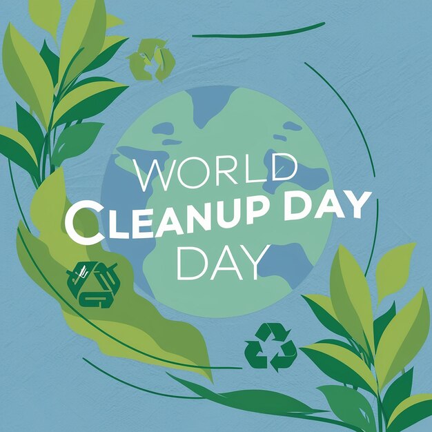 Photo vector graphic of world cleanup day good for world cleanup day celebration design simple and elegant