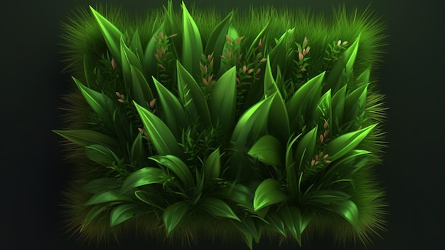 Vector green grass square illustrationGenerative AI