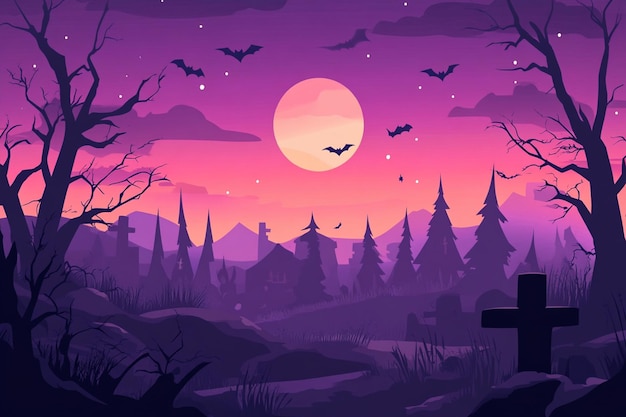 Photo vector halloween background in flat design