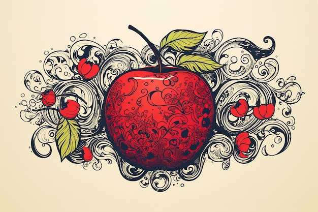 vector hand drawn apple design