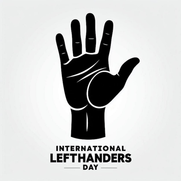 A Vector of hand holding pen on International Lefthanders Day design