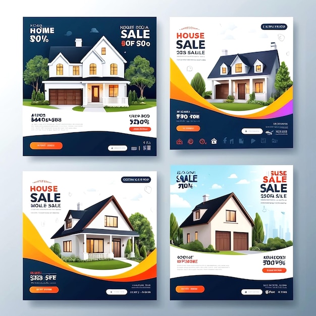 Vector House Sale Social Media Cover Banner And Ads Banner And Instagram Home Sale