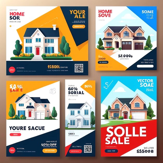 Vector House Sale Social Media Cover Banner And Ads Banner And Instagram Home Sale