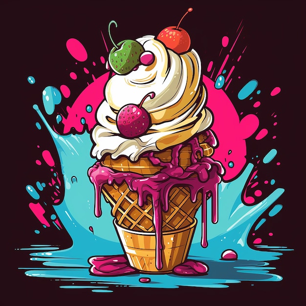 Vector ice cream combo vector illustration