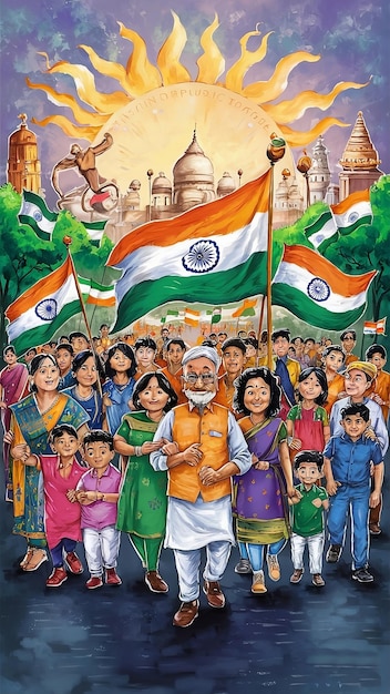 Vector Illustration of 15th August India Happy Independence Day