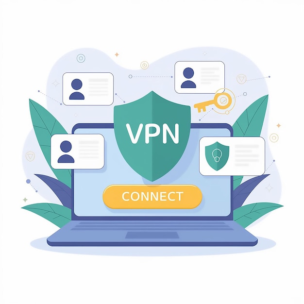 Photo vector illustration about virtual private network concept or vpn access or secure web traffic