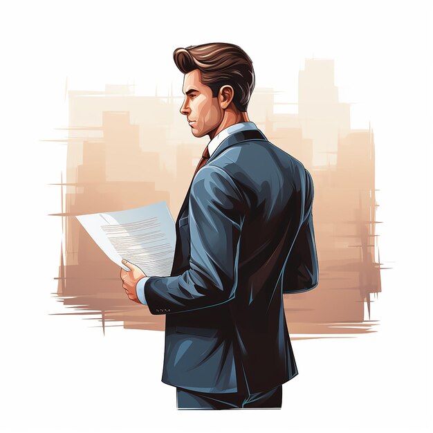 Vector Illustration of Back of a Businessman