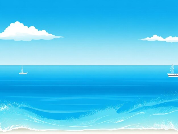 vector illustration of beautiful blue sea view