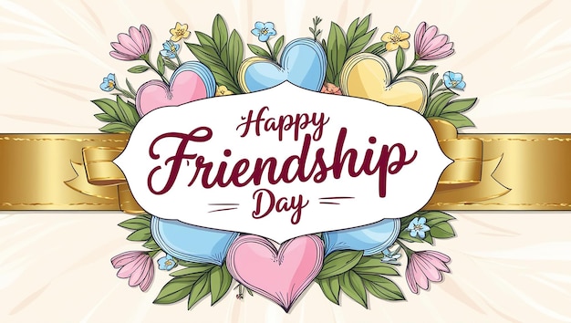 Photo vector illustration beautiful card for friendship day