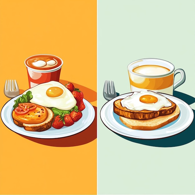 Photo vector illustration of breakfast