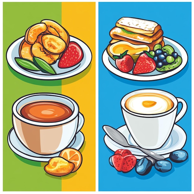 Photo vector illustration of breakfast