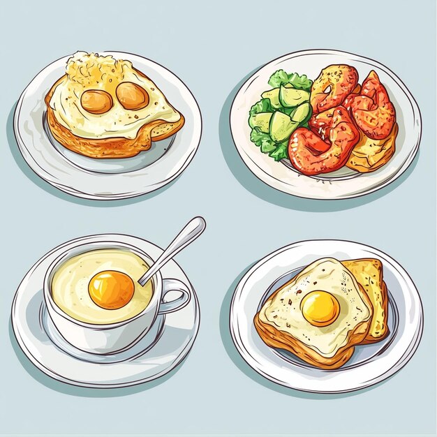 Photo vector illustration of breakfast