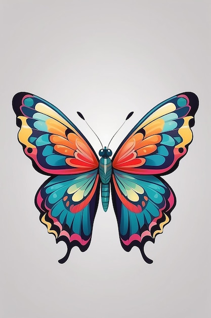 Photo vector illustration of a butterfly with wide wings and a charming color a colorful butterfly with a colorful pattern on it abstract butterfly wings exotic moth decor elegant flying insect