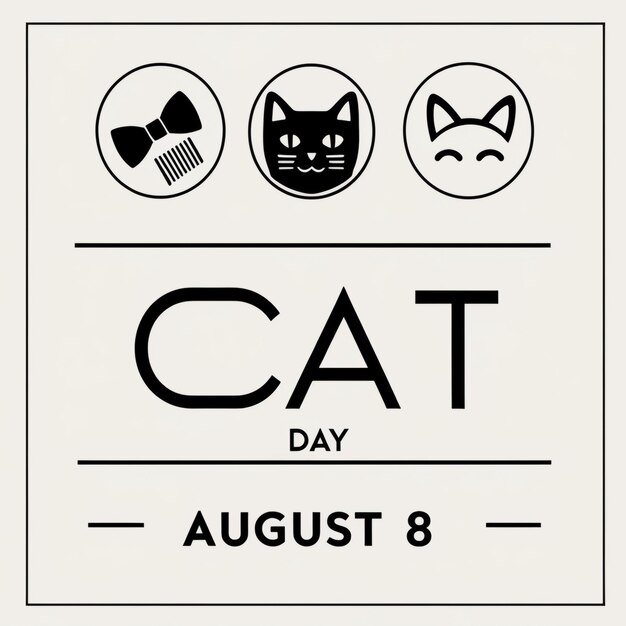 vector illustration for cat day in August