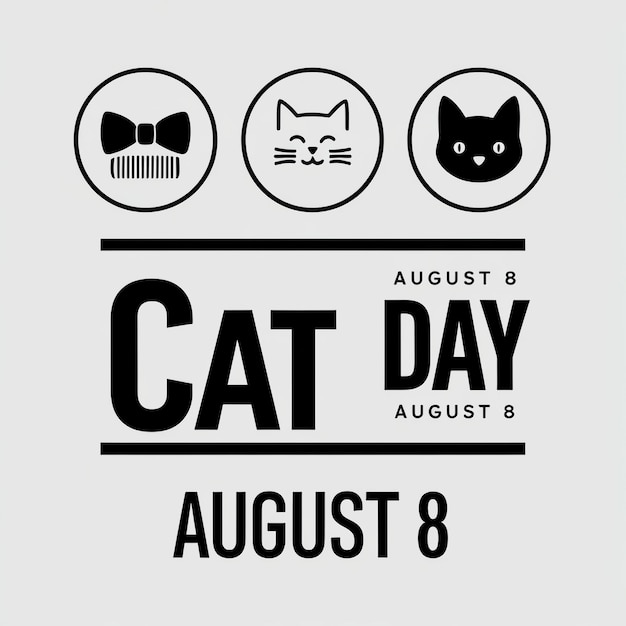 vector illustration for cat day in August