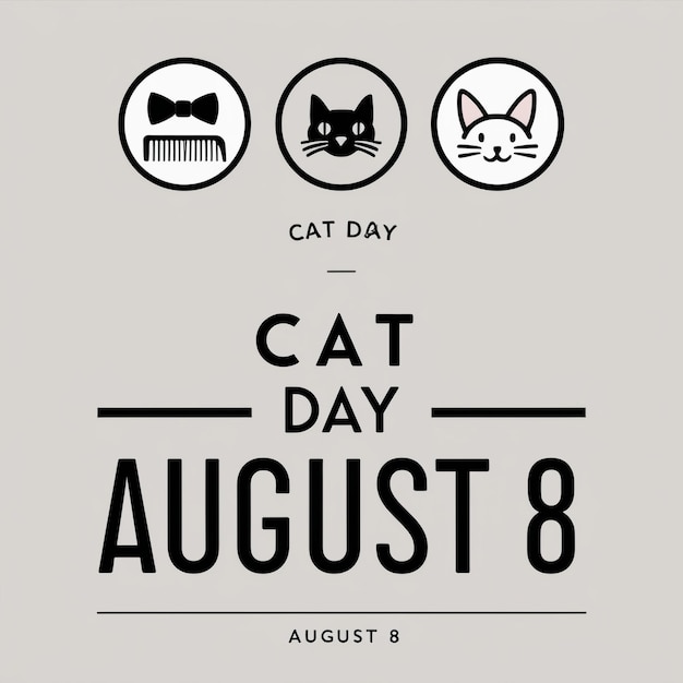 Photo vector illustration for cat day in august