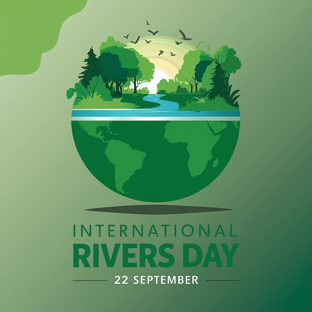 Photo a vector illustration celebrating world rivers day