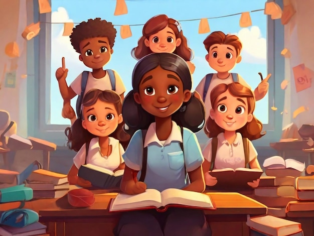 Vector Illustration Of Children Education