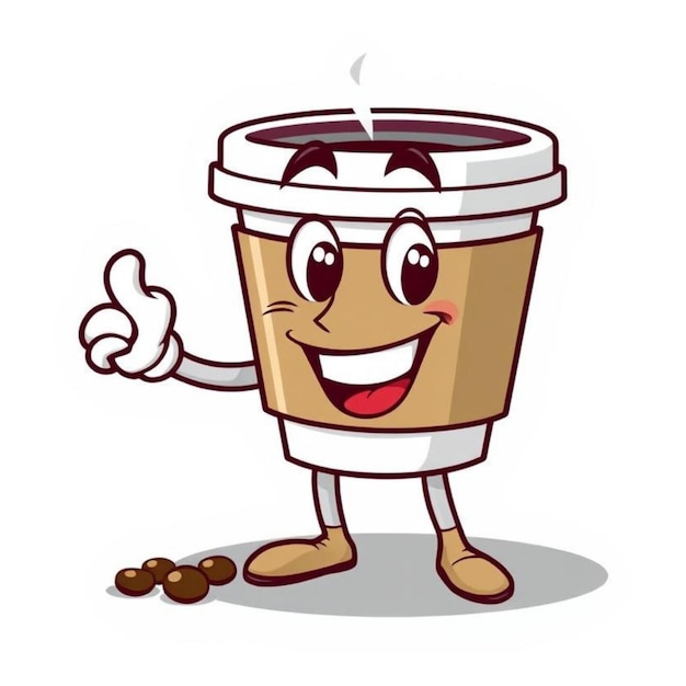 Vector Illustration coffee cup mascot