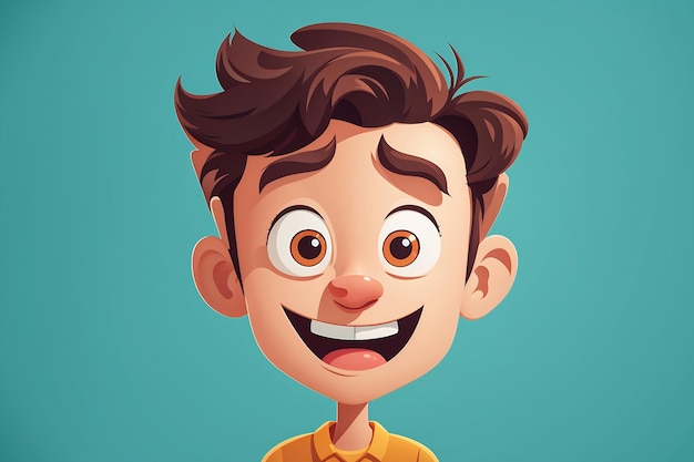 Vector Illustration Of A Cute Cartoon Boy With A Funny Expression On His Face