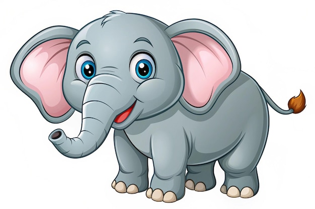 Photo vector illustration of cute elephant cartoon on white background