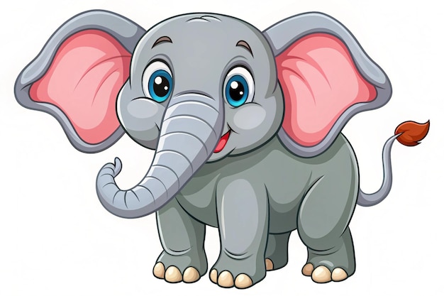 Photo vector illustration of cute elephant cartoon on white background