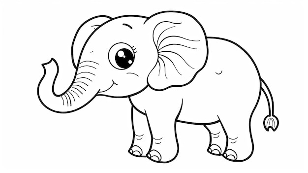 Photo vector illustration of a cute elephant for kids