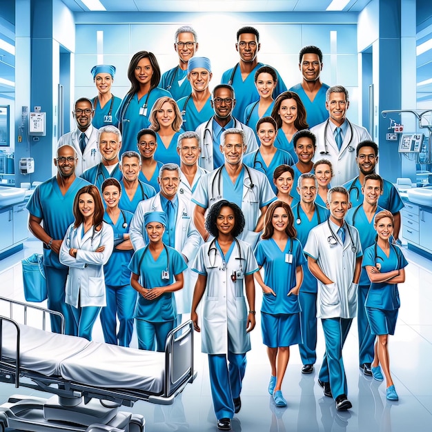 Photo a vector illustration of a dedicated medical team