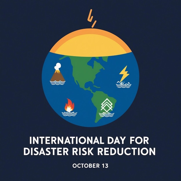 Photo vector illustration of disasters tsunamis forest fires volcanic eruptions meteor showers tornadoes and earthquakes as banners or posters international day for