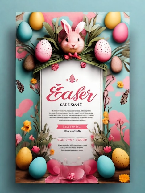 Vector illustration of easter holiday Flyer Banner Post Design