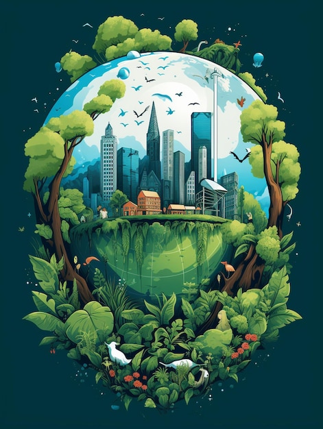 Vector illustration of eco and environment