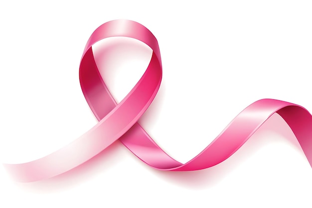 Photo a vector illustration featuring a pink ribbon with smooth flowing curves and a soft gradient from