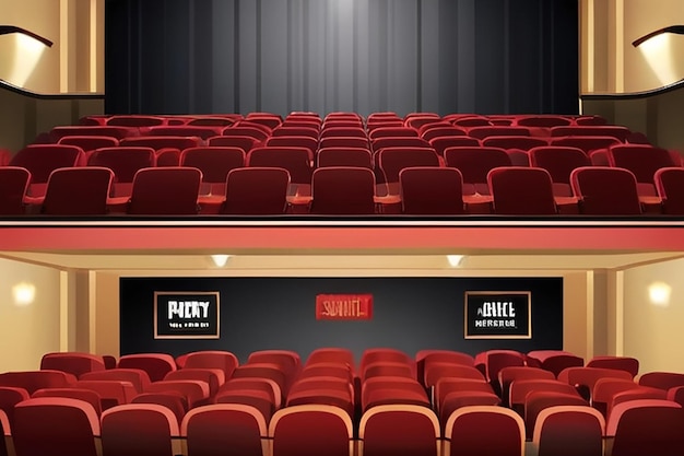 A vector illustration of a film theater