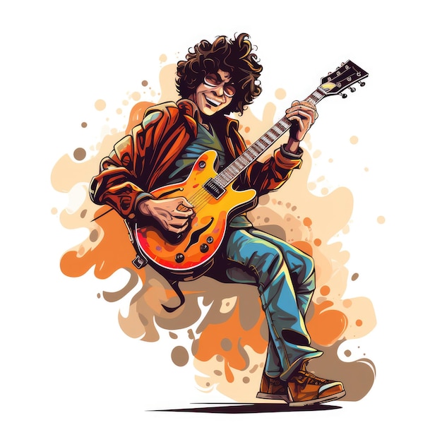 Vector illustration of guitarist AI generated Image